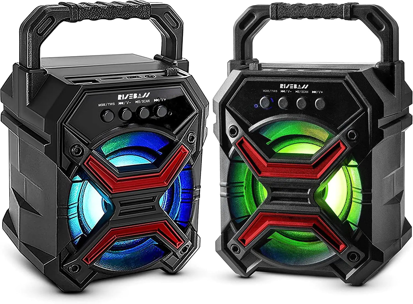 Altavoz Bluetooth Portátil Inalámbrico con Función TWS - Altavoz Bluetooth Recargable - Luces Destellantes LES