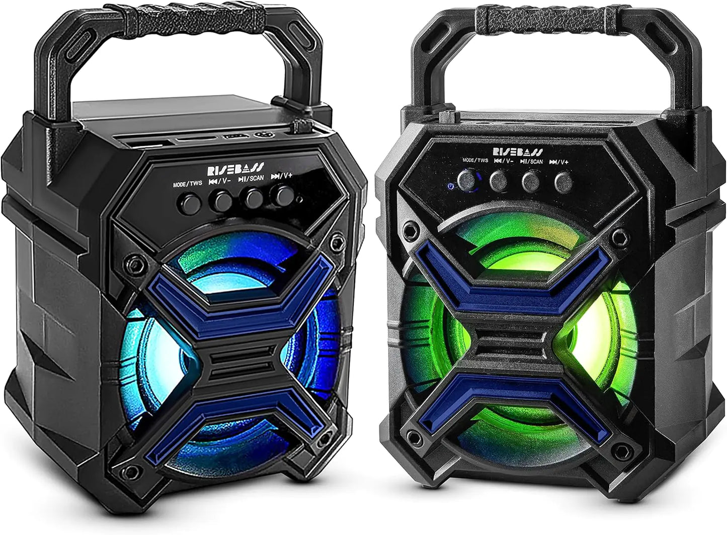 Altavoz Bluetooth Portátil Inalámbrico con Función TWS - Altavoz Bluetooth Recargable - Luces Destellantes LES