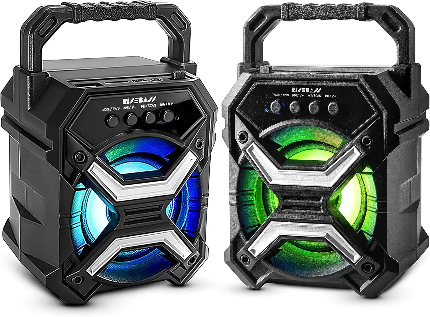 Altavoz Bluetooth Portátil Inalámbrico con Función TWS - Altavoz Bluetooth Recargable - Luces Destellantes LES
