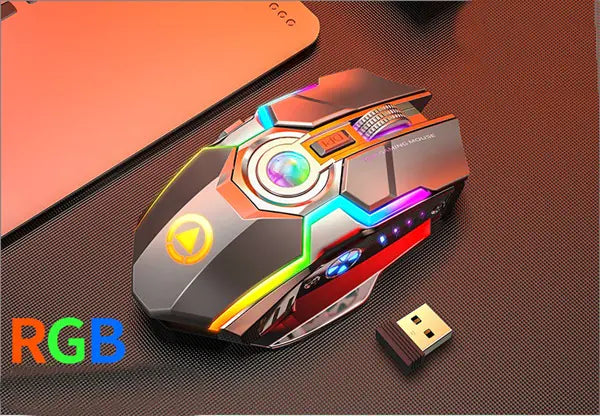 Ratón Inalámbrico de Juegos Recargable A5 Grabado en Plata