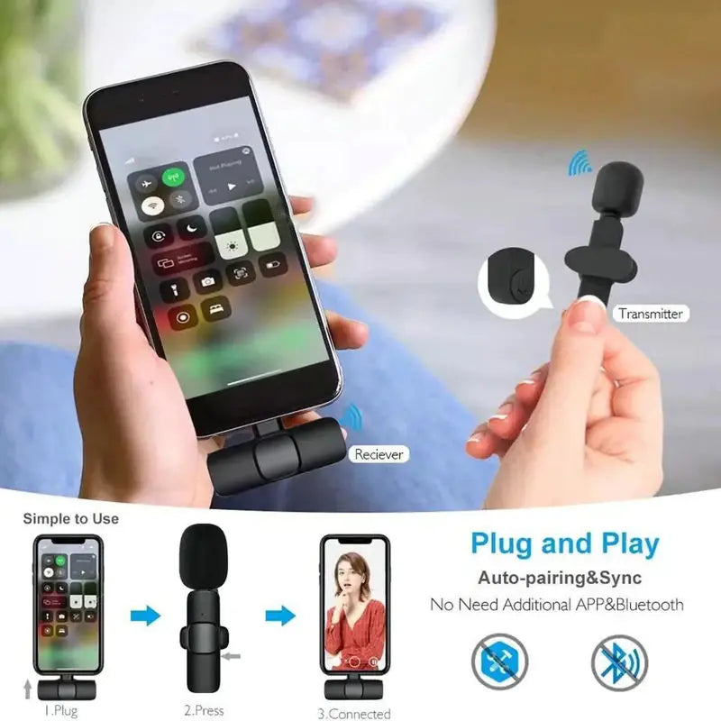 Micrófono Inalámbrico Lavalier Portátil Mini