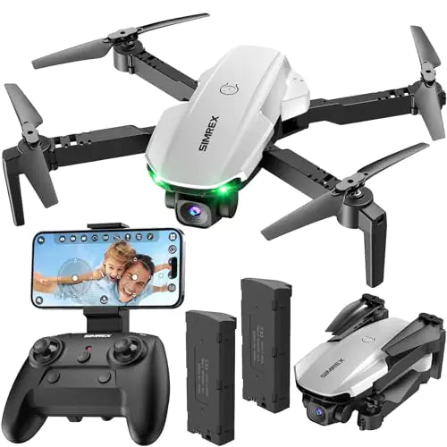 SIMREX Drone Con Cámara 1080P para Niños y Adultos RC Cuadricóptero con Mantenimiento de Altitud Mini Drone con Inicio de un Toque Vuelo por Puntos Modo Sin Cabeza 3D Flip 3 Velocidades Drone de Control Remoto para Principiantes